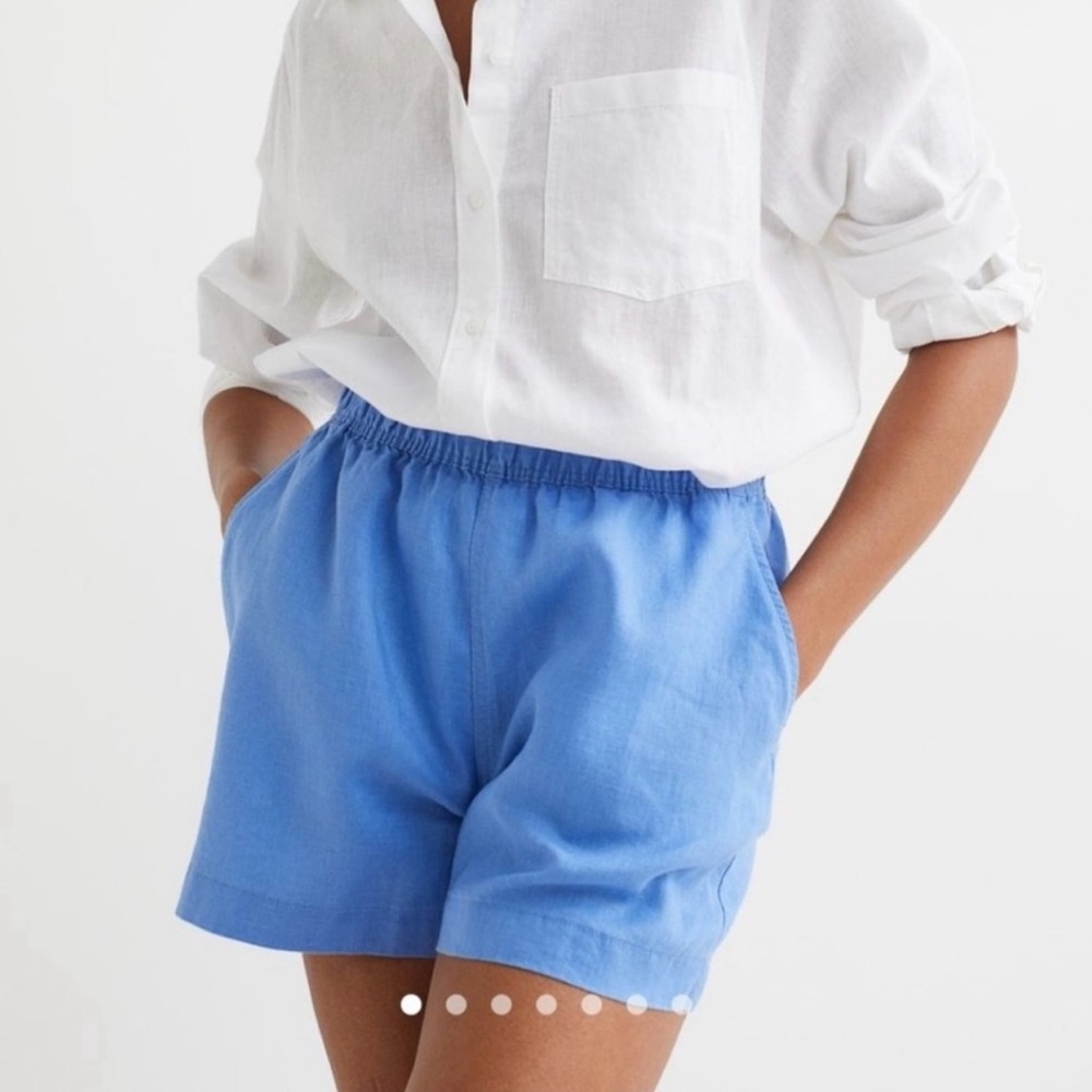 H&M Blue Linen Shorts in size M
